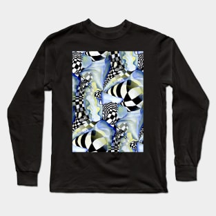 Chessboard Illustration in Chic Artistic Watercolor Style Long Sleeve T-Shirt